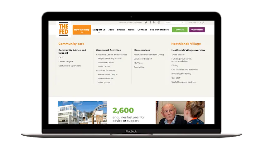 The Fed’s website on a laptop, with its services menu open