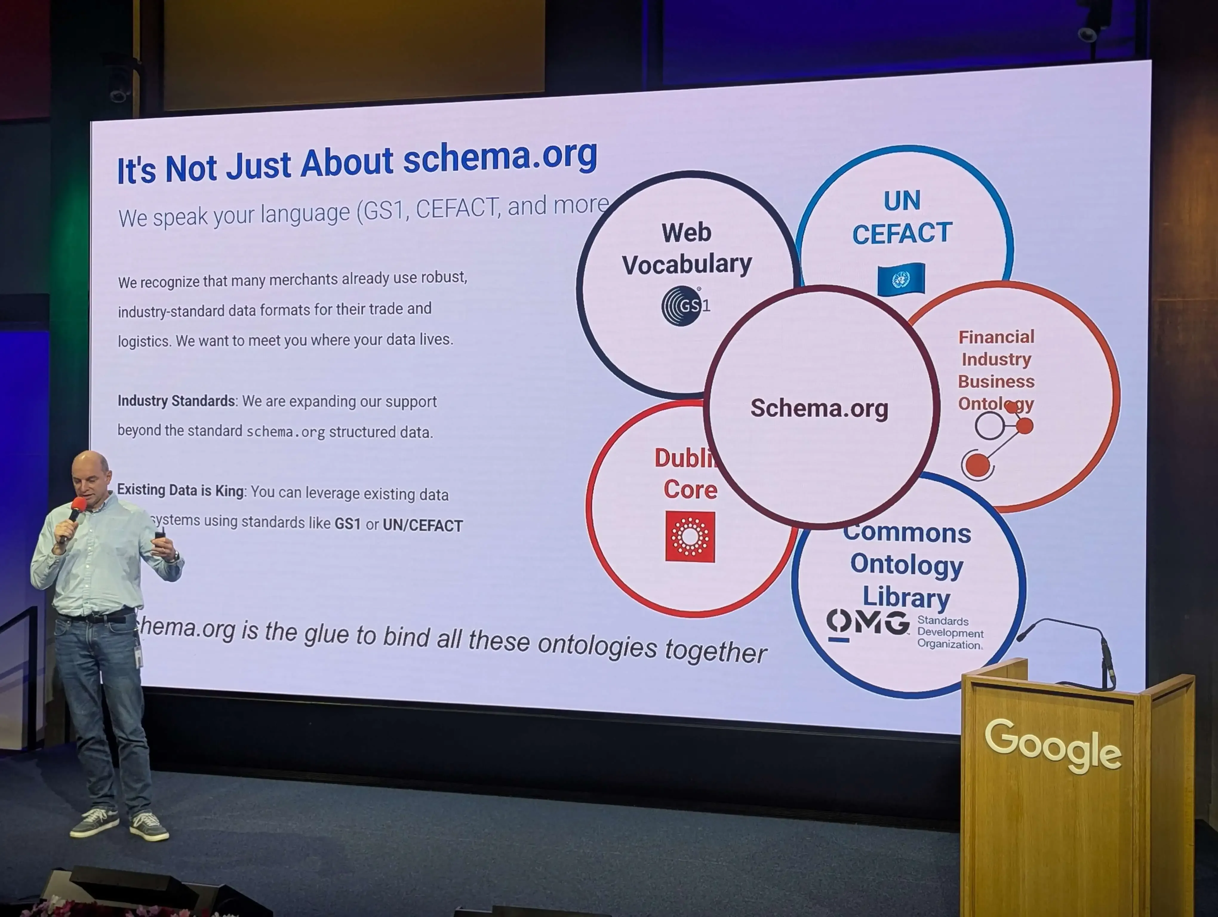 Pascal Fleury presenting structured data options at Search Central Live Zurich December 2025