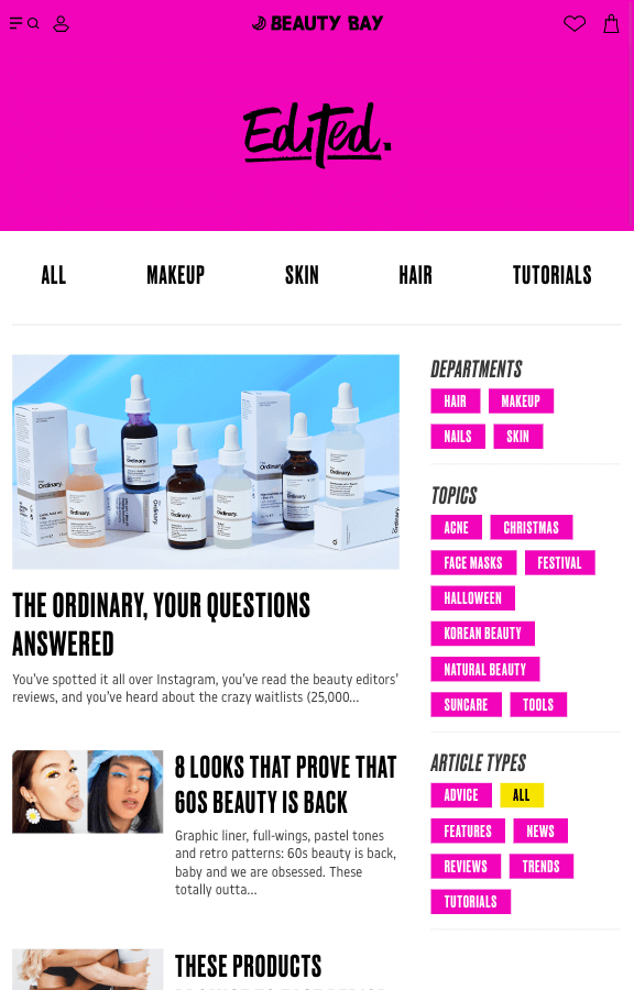 Project screenshot (ipad) - Beauty Bay - Edited