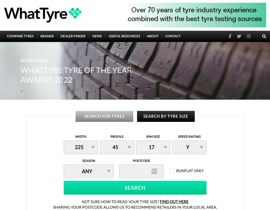 Project screenshot - WhatTyre